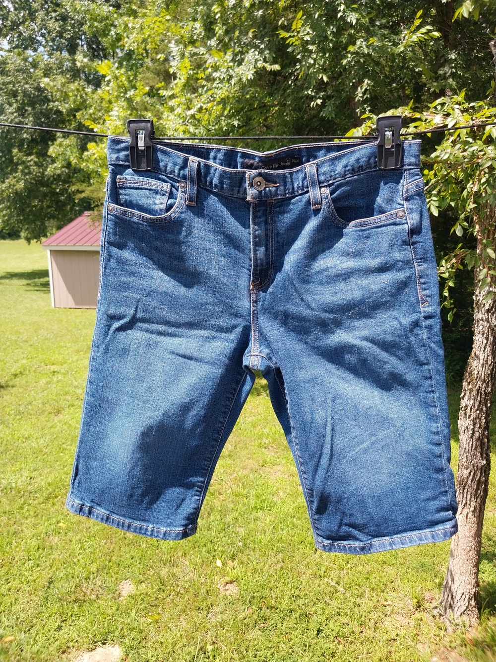 Calvin Klein Dark Blue Denim Jean Shorts